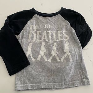 Black and gray Beatle’s long sleeve shirt.